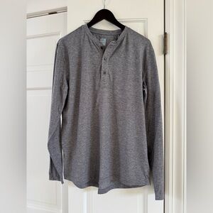 Myles Men’s Everyday Henley Shirt, Gray Size L